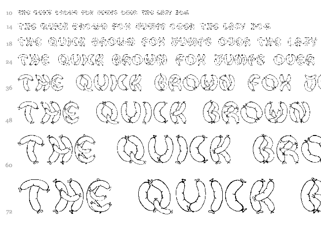 Der Wurst Font font waterfall